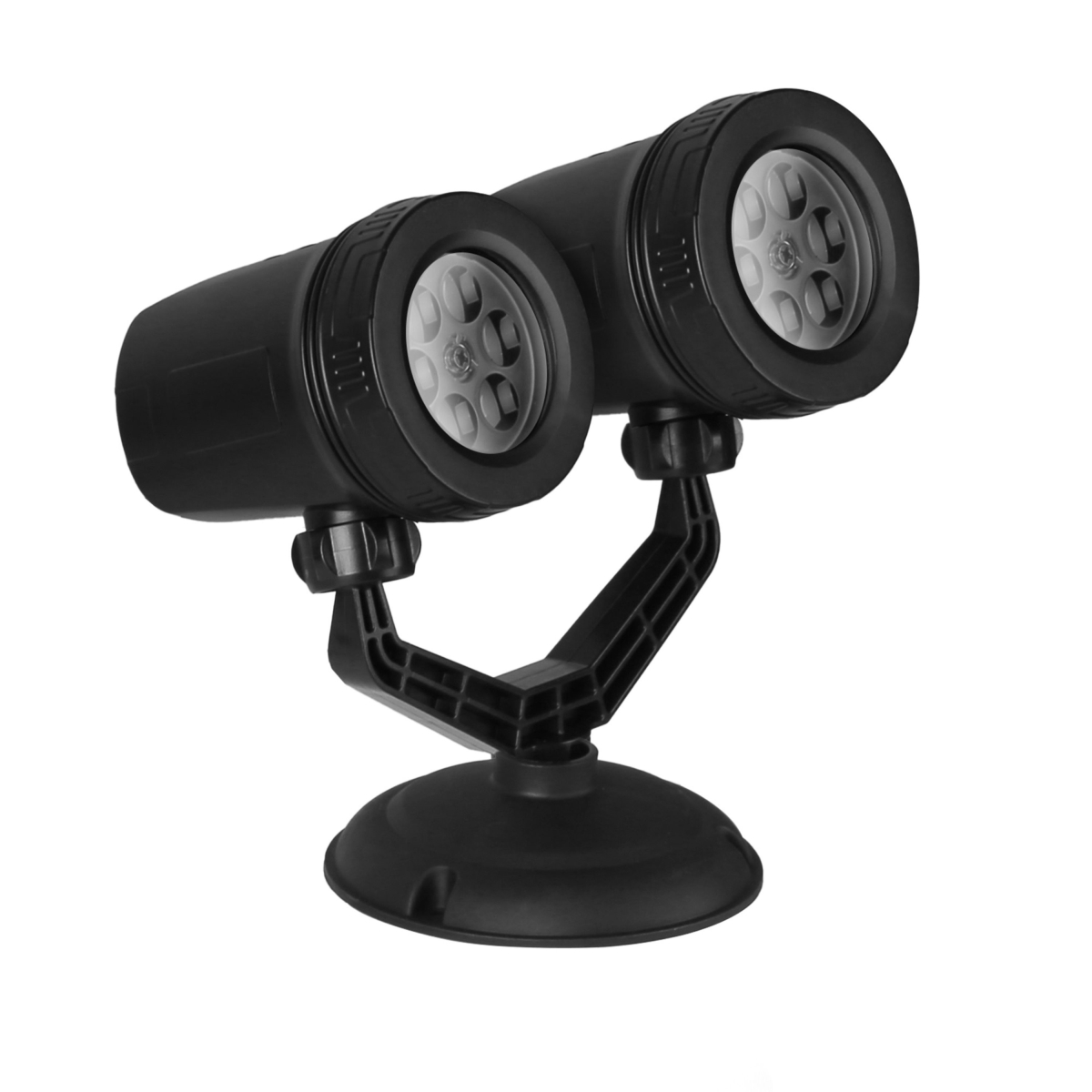FFF-GPCT5545 Christmas Snowflake Projector Light Dual-Head LED Stake Light IP44 Waterproof Xmas Decoration for Holiday Indoor & Outdoor - Black