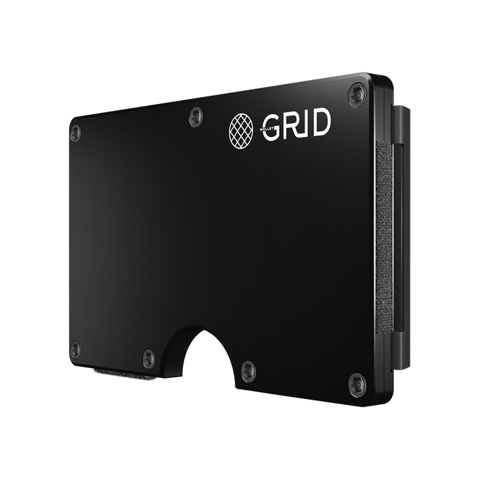 GRID-ALUBLK-CLIP Black Aluminum Money Clip