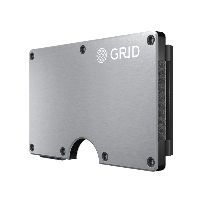 GRID-ALUSIL-CLIP Silver Aluminum Money Clip