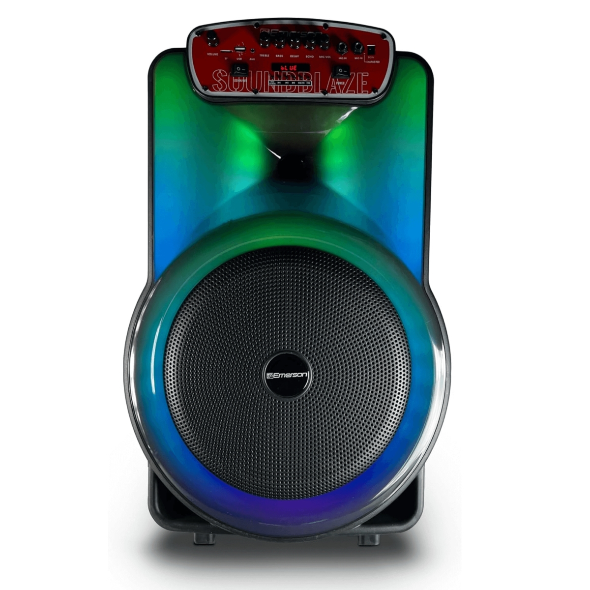 EMR-EDS-1520-EM 15 in. Portable Bluetooth Party Speaker with Flame Lighting - Black