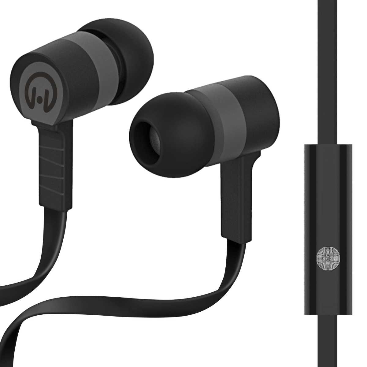 HPG-13900-HYP Black & Gray Low Ryder Earphones with 3.5 mm Mic