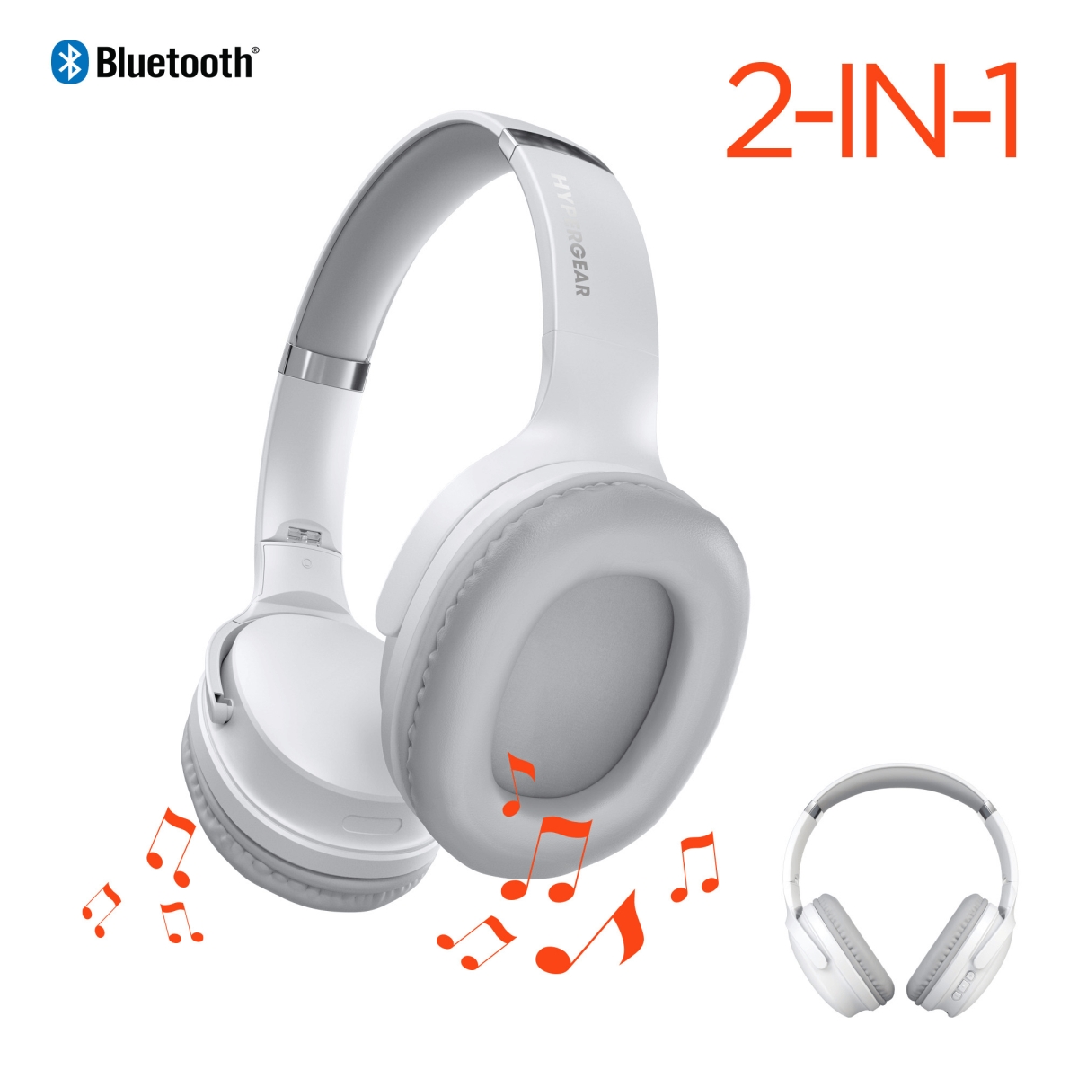 HPG-16181-HYP Flip 2-in-1 Headphones Plus Speaker - White