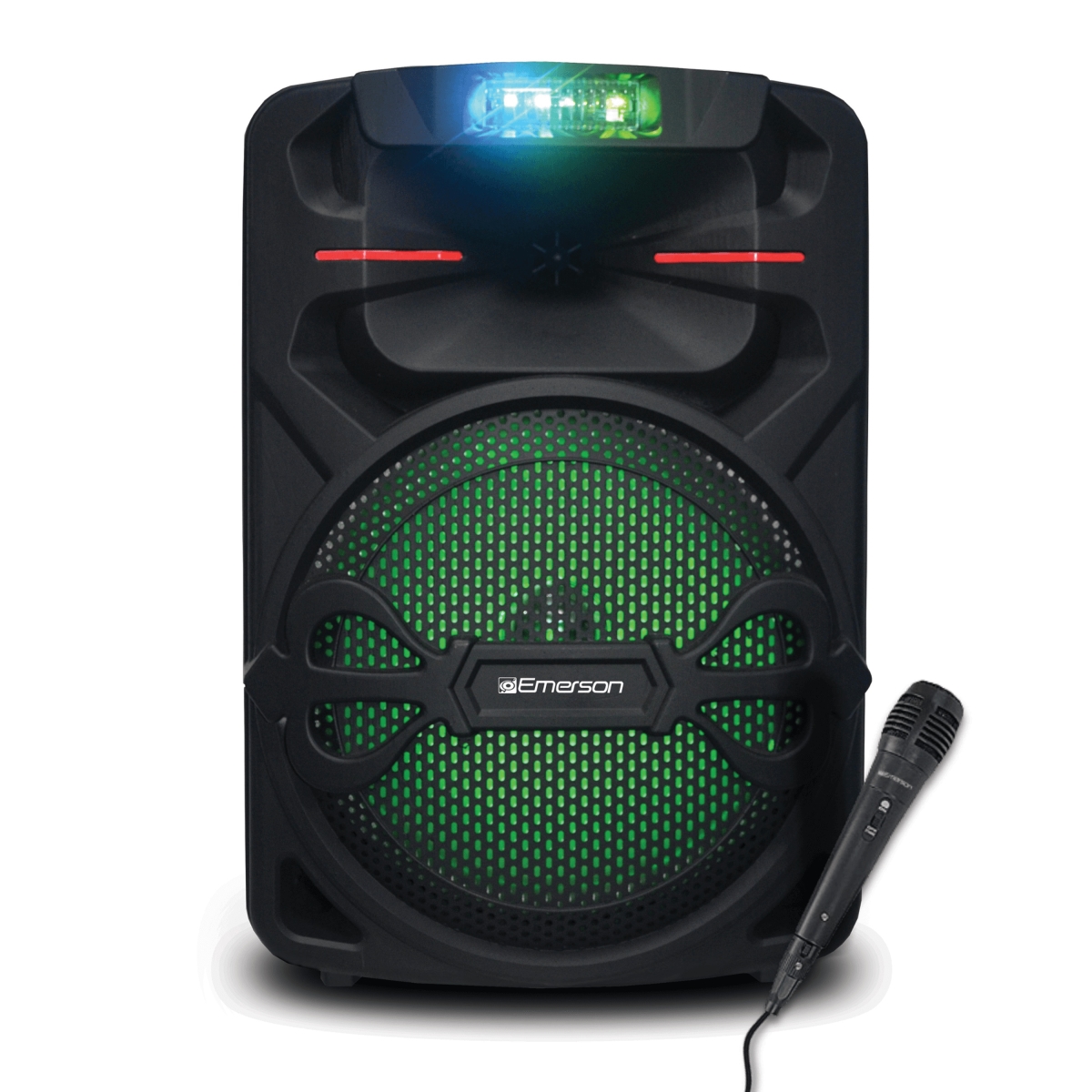 EMR-EDS-1200-EM 12 in. Portable Bluetooth Party Speaker with Disco Lights - Black