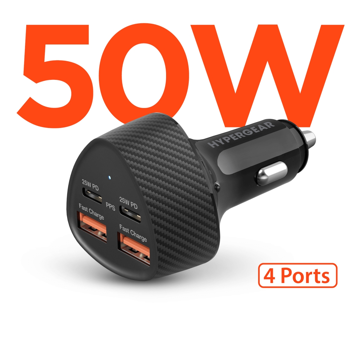 HPG-15785-HYP Speedboost Quad PD Car Charger - Black