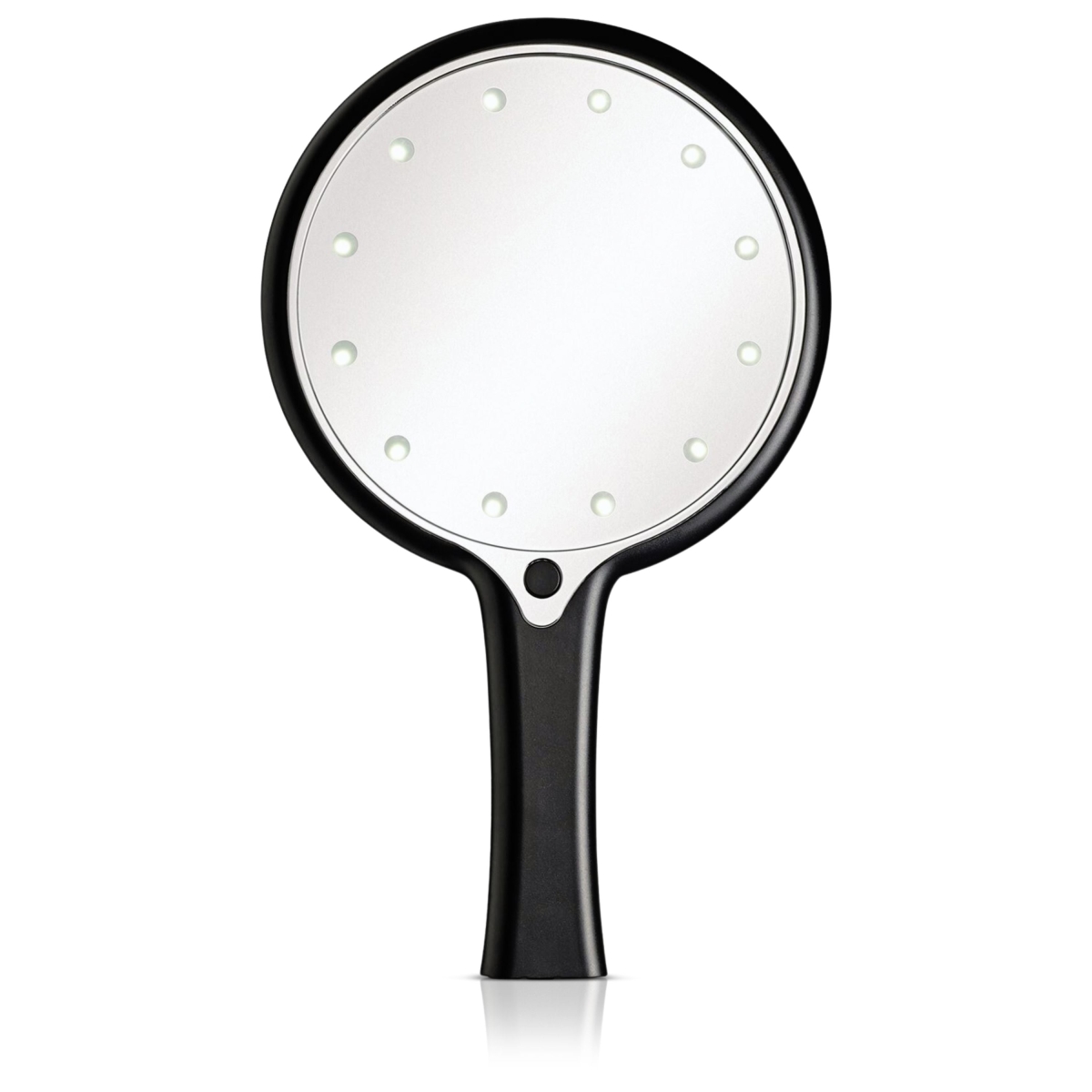 Picture of Vysn VSN-LEDMIRROR-HJ 12 LED Lighted Hand Held Cosmetic Mirror - Black