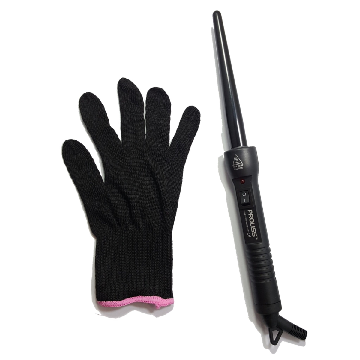Picture of Proliss PROTWBL189MM-117-NC The Twister - 18mm-9mm Tourmaline-Infused Ceramic Pro Curling Wand - Black
