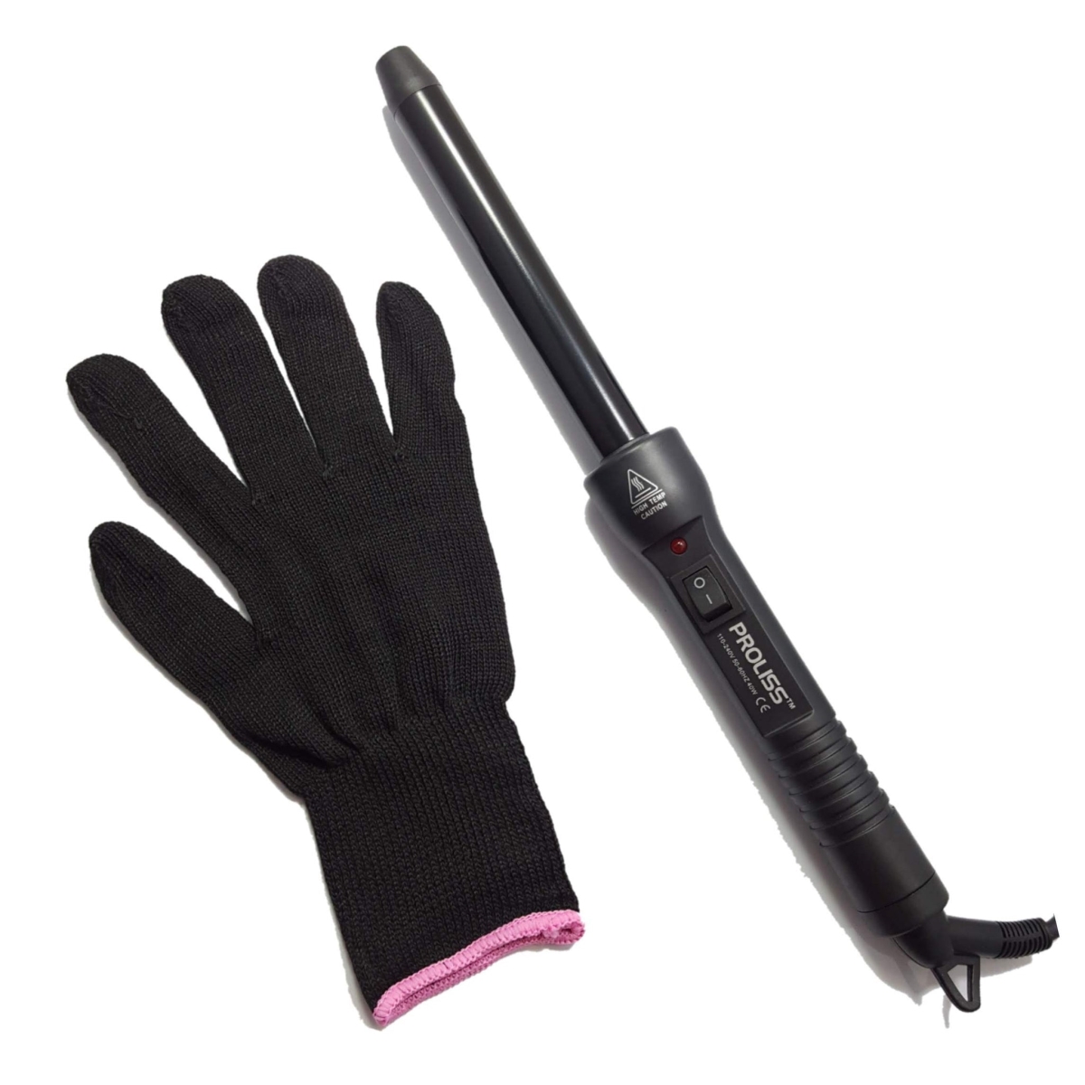 Picture of Proliss PROTWBL19MM-117 The Twister - 19mm Tourmaline-Infused Ceramic Pro Curling Wand w/ Cool Tip - Black