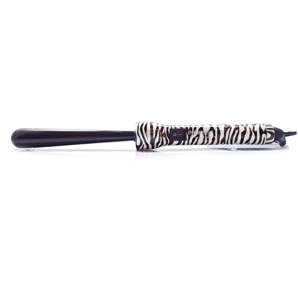 Picture of Proliss PROTWZB2513MM-117 The Twister - 25mm-13mm Tourmaline-Infused Ceramic Pro Curling Wand - White Zebra