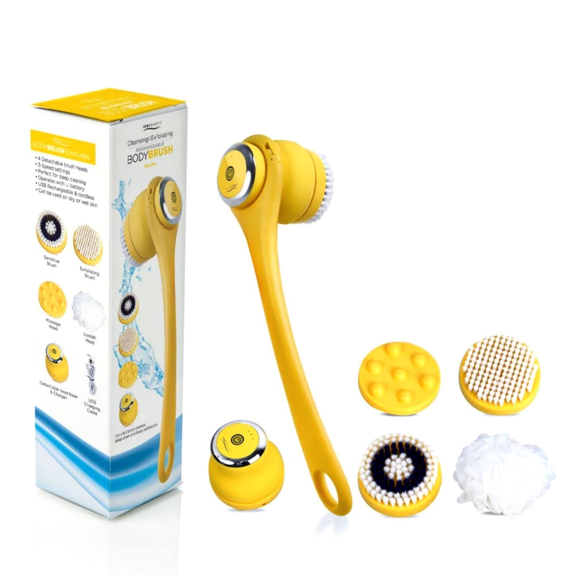Cleansing & Exfoliating Rechargeable All-in-1 Body Brush - Yellow