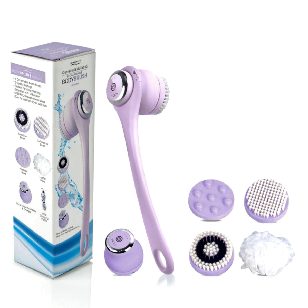 Cleansing & Exfoliating Rechargeable All-in-1 Body Brush - Lavender
