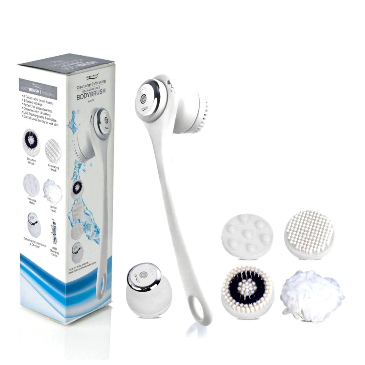Cleansing & Exfoliating Rechargeable All-in-1 Body Brush - Bright White