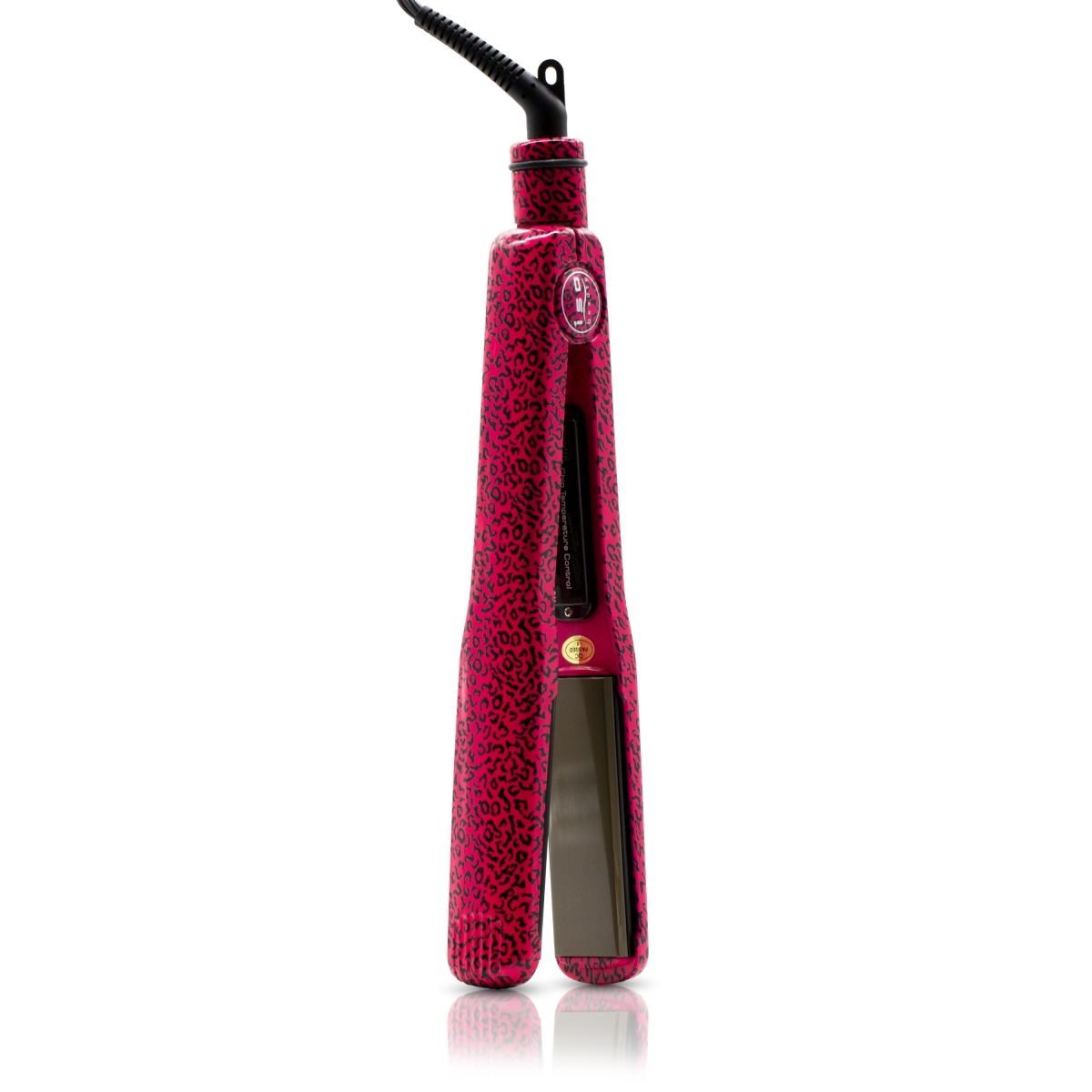 Omega 1.5' TItanium-Plated Hair Straightener - Hot Pink Leopard