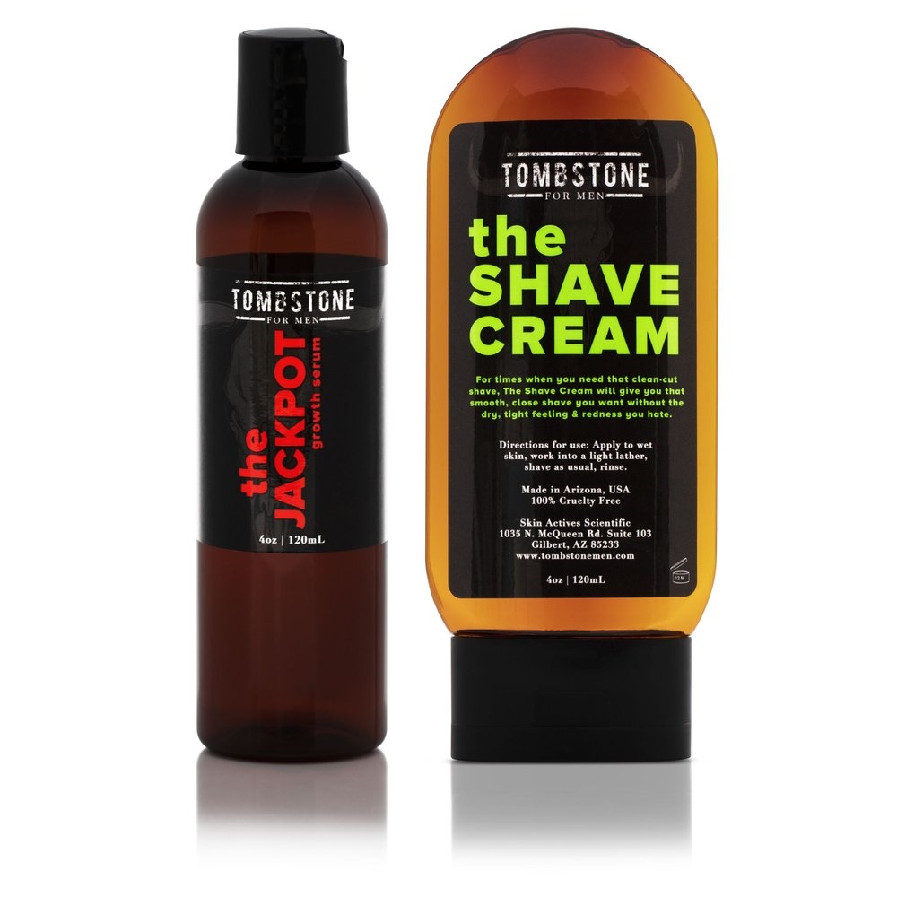 Picture of Tombstone for Men TMB-SET-1 The Jackpot KGF Vegan Hair Growth Serum & The Shave Cream Kit