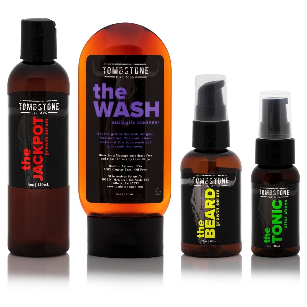 Picture of Tombstone for Men TMB-4WET The Supreme Starter Kit - KGF Hair & Beard Growth Serum&#44; Salicylic Cleanser&#44; & After Shave