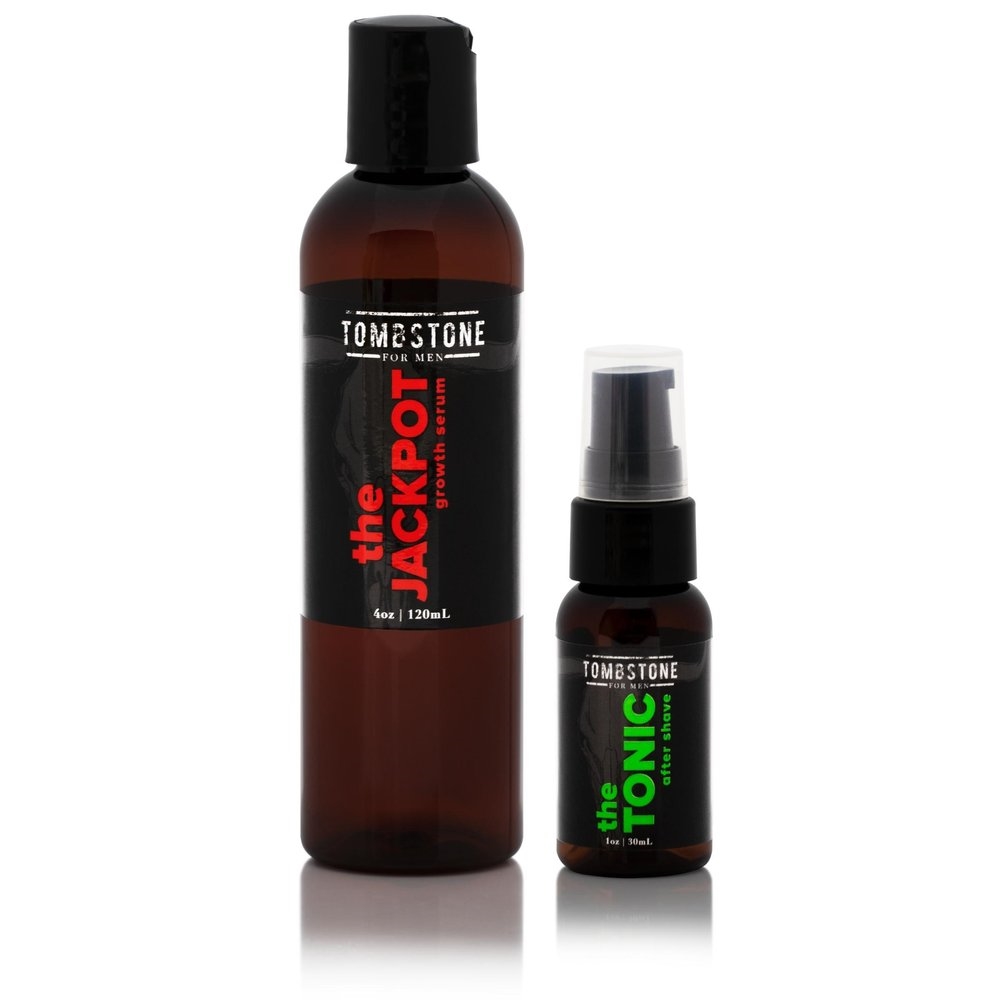 Picture of Tombstone for Men TMB-JKPT-TNC The Jackpot KGF Vegan Hair Growth Serum & The Tonic After Shave Kit