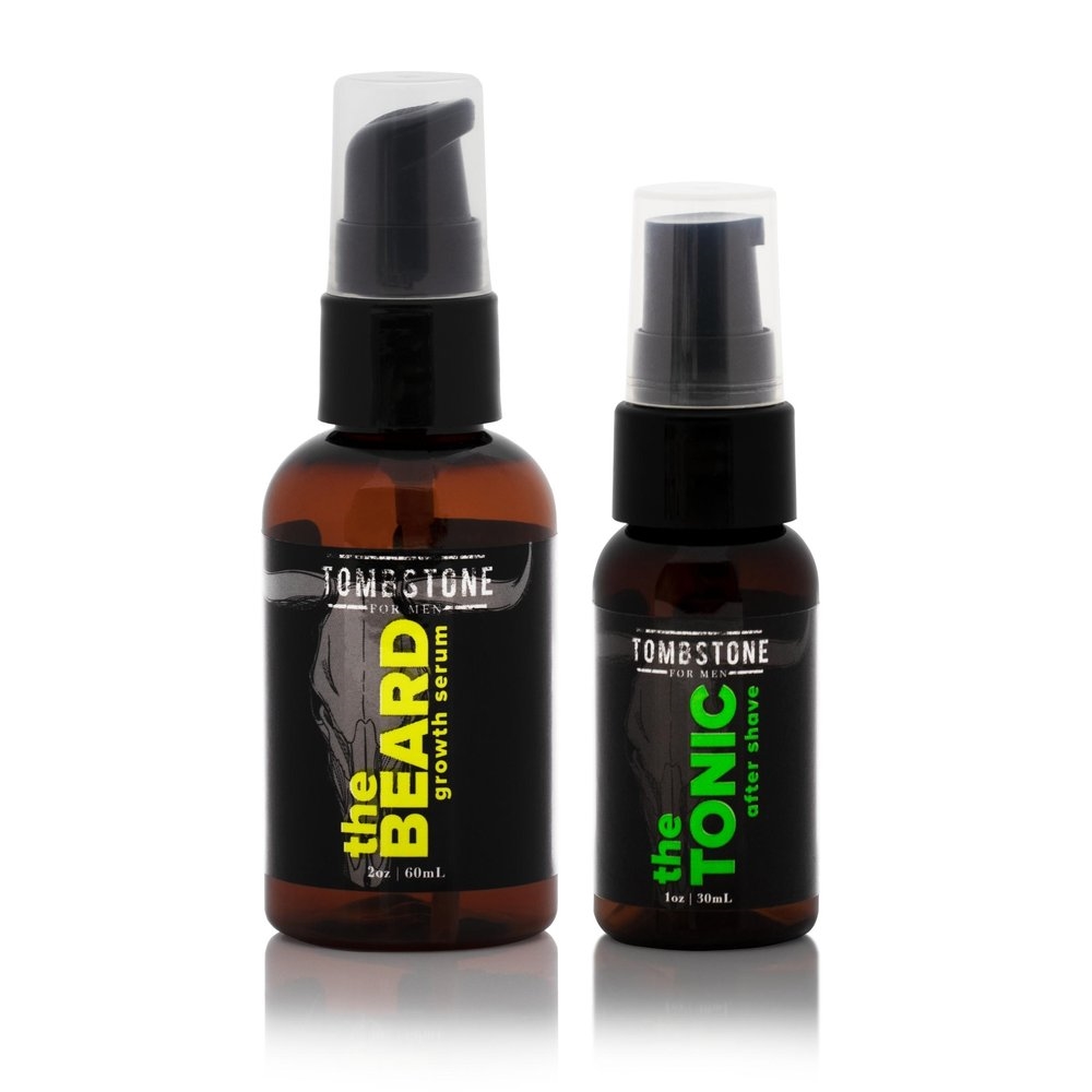Picture of Tombstone for Men TMB-BRDS-TNC The Beard KGF Vegan Beard Growth Serum & The Tonic After Shave Kit