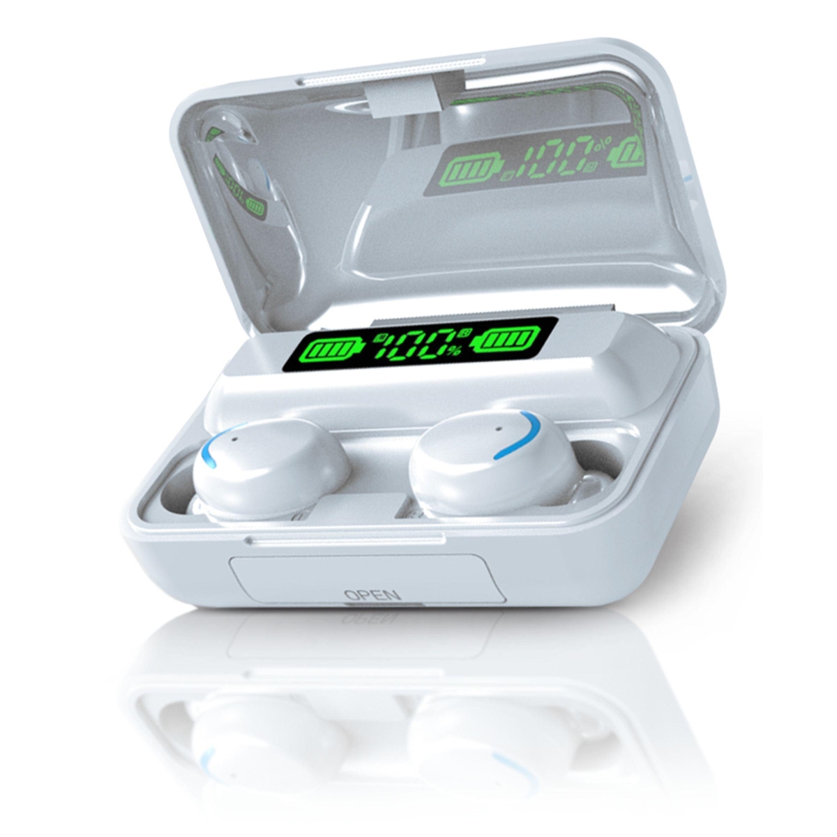 Flux 7 TWS Earbuds W/ Wireless Charging Case & Power Bank - White