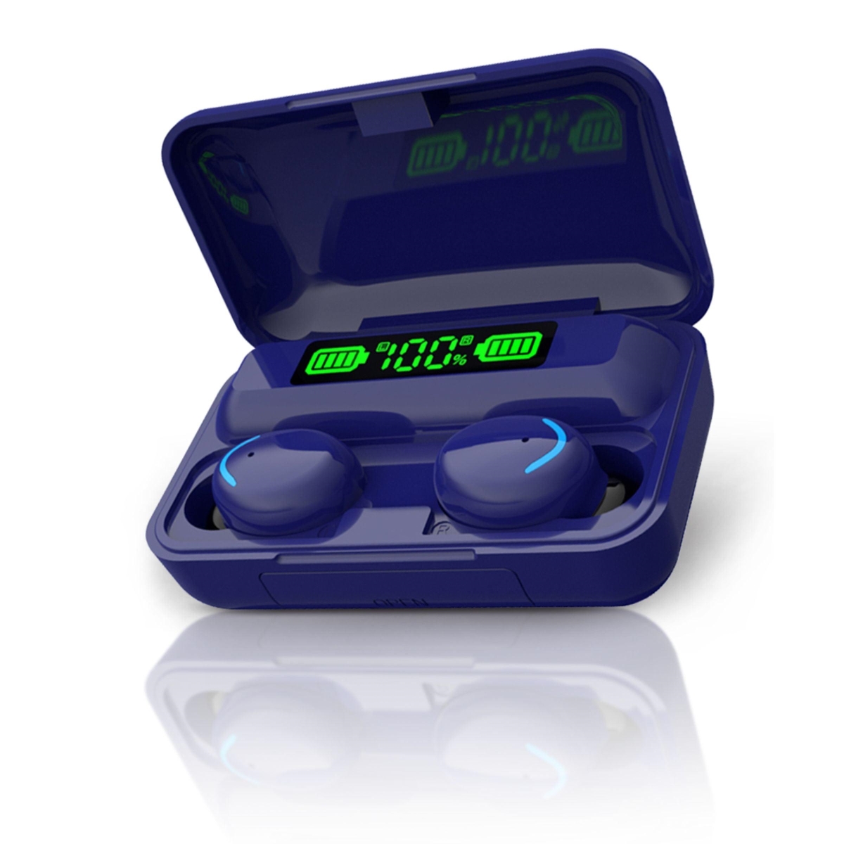 Flux 7 TWS Earbuds W/ Wireless Charging Case & Power Bank - Dark Blue