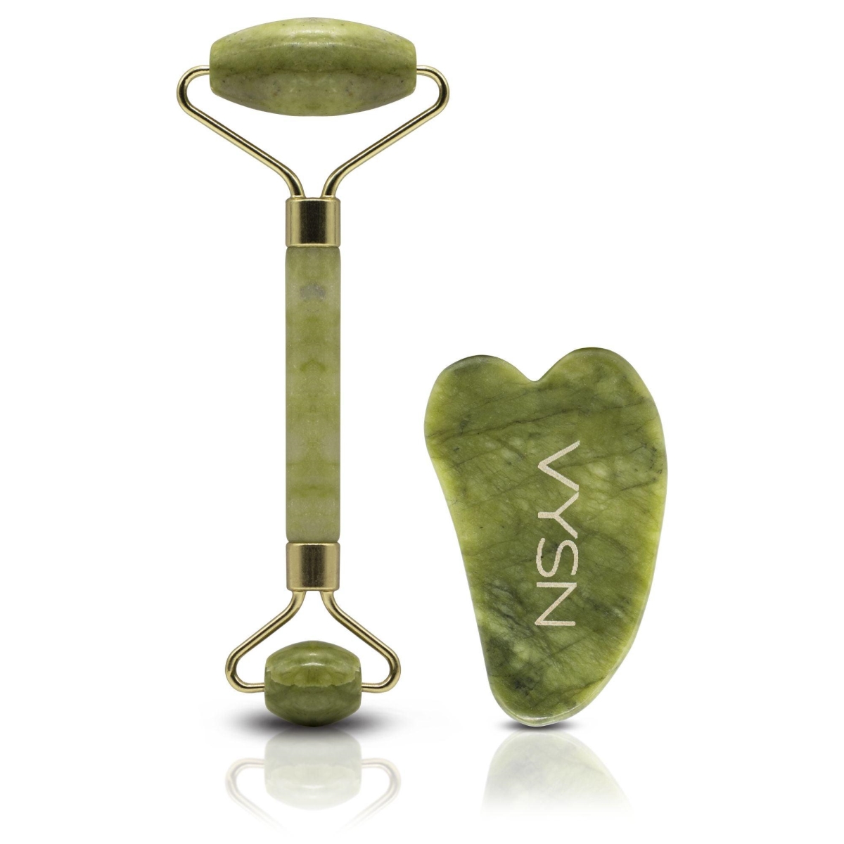 Jade Roller & Gua Sha Gift Set - Jade Green