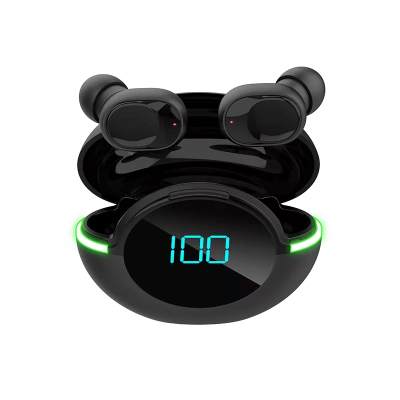 BestBuds TWS Earbuds W/ Wireless Digital Display Charging Case - Black