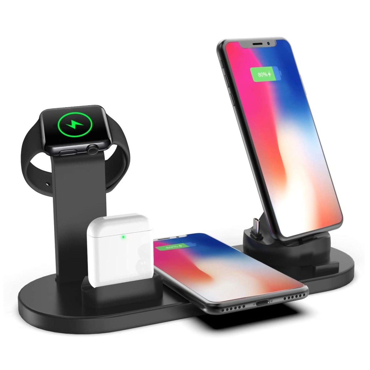 Picture of Vysn VSN-CHRGUP-BLK ChargeUp 6-In-1 Wireless Charging Station W/ Watch Charger INCLUDED - Black