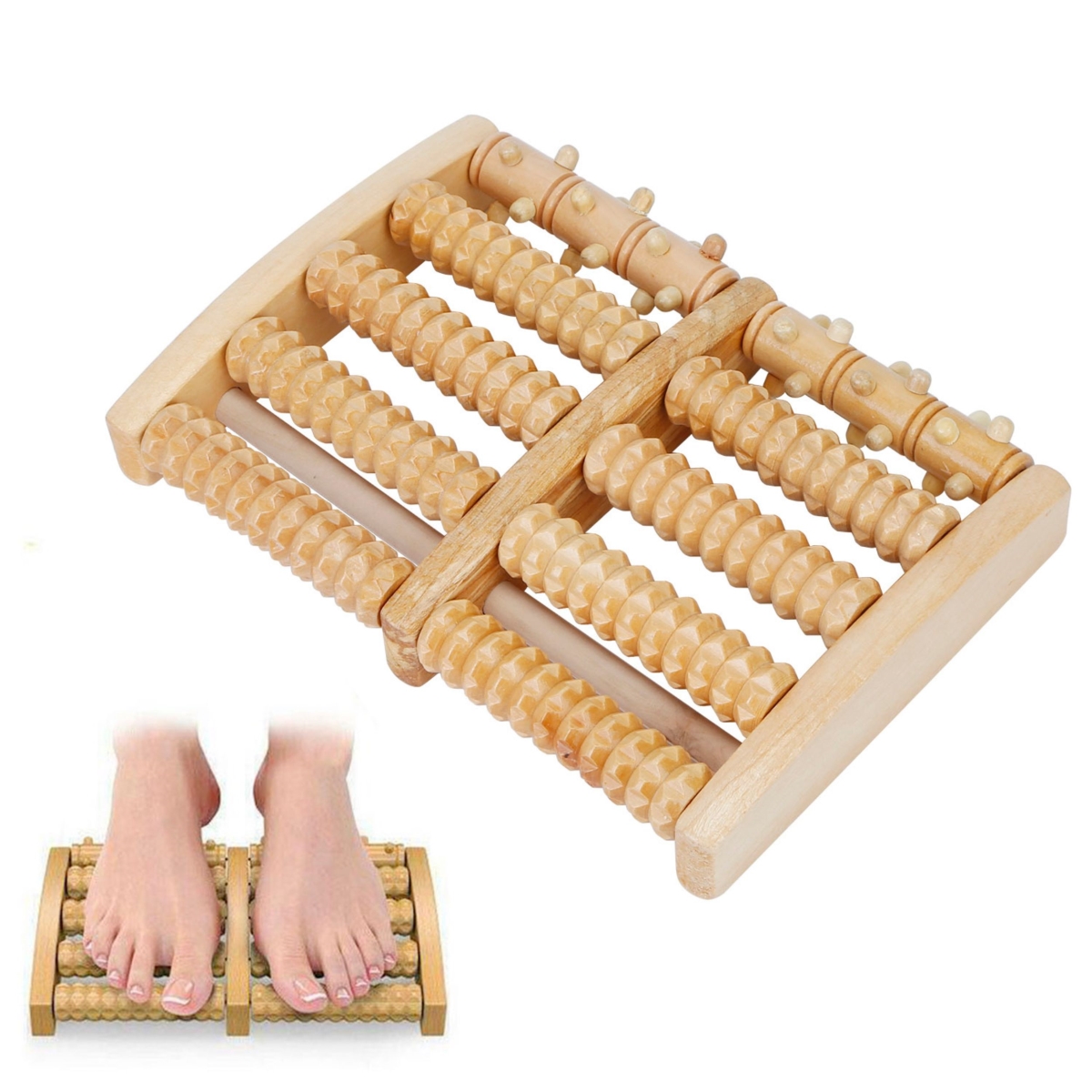 Picture of Fresh Fab Finds FFF-GPCT2413 Dual Wooden Foot Roller - Stress Relief & Acupressure Massage for Foot&#44; Leg&#44; and Back