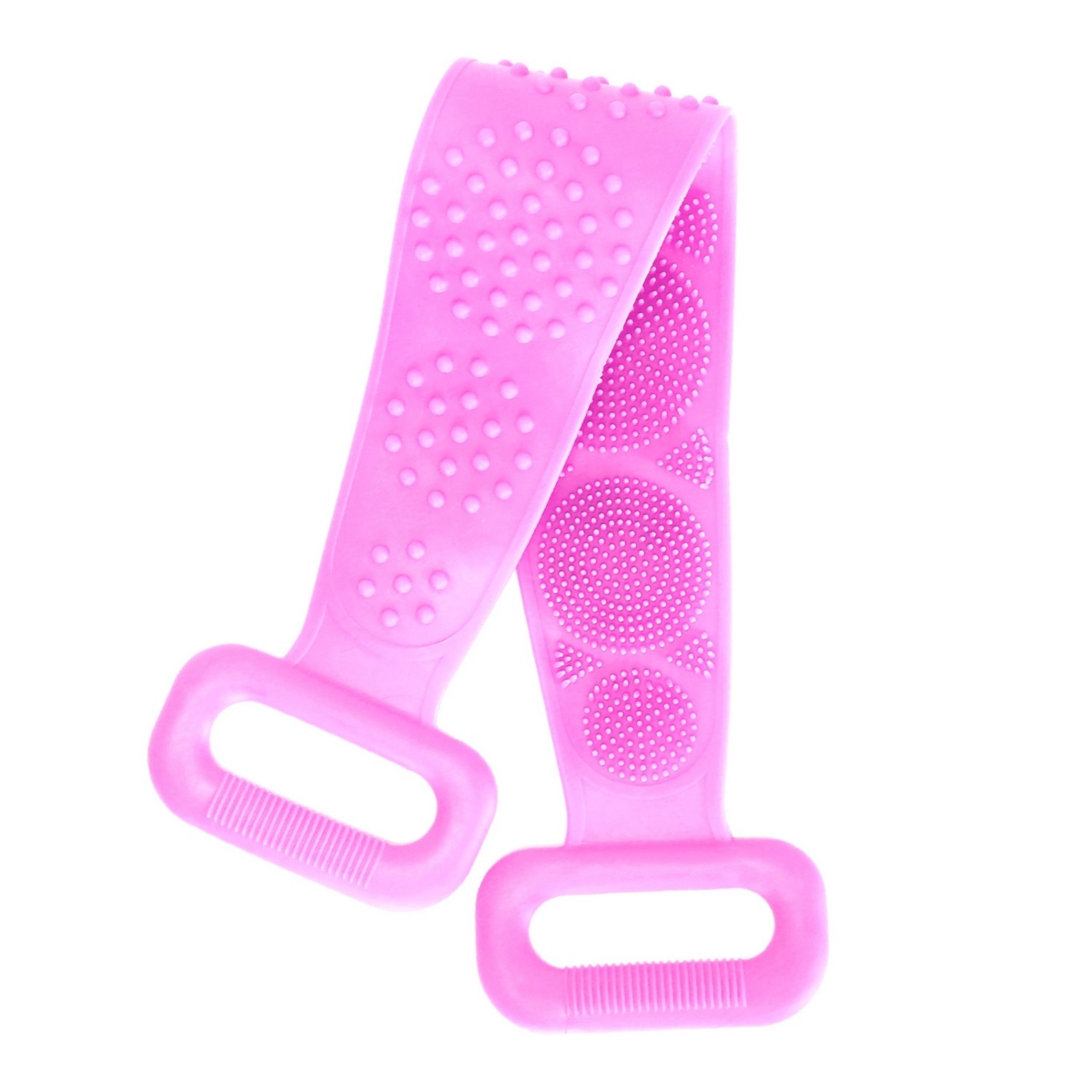 Picture of Fresh Fab Finds FFF-Purple-GPCT2509 Exfoliating Silicone Body Scrubber Belt with Massage Dots - Shower Strap Brush with Adhesive Hook