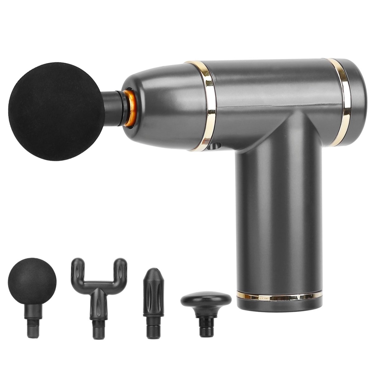 Picture of Fresh Fab Finds FFF-Grey-GPCT3312 Cordless Percussion Massage Gun - USB-C Rechargeable&#44; 4 Heads&#44; 8 Intensities