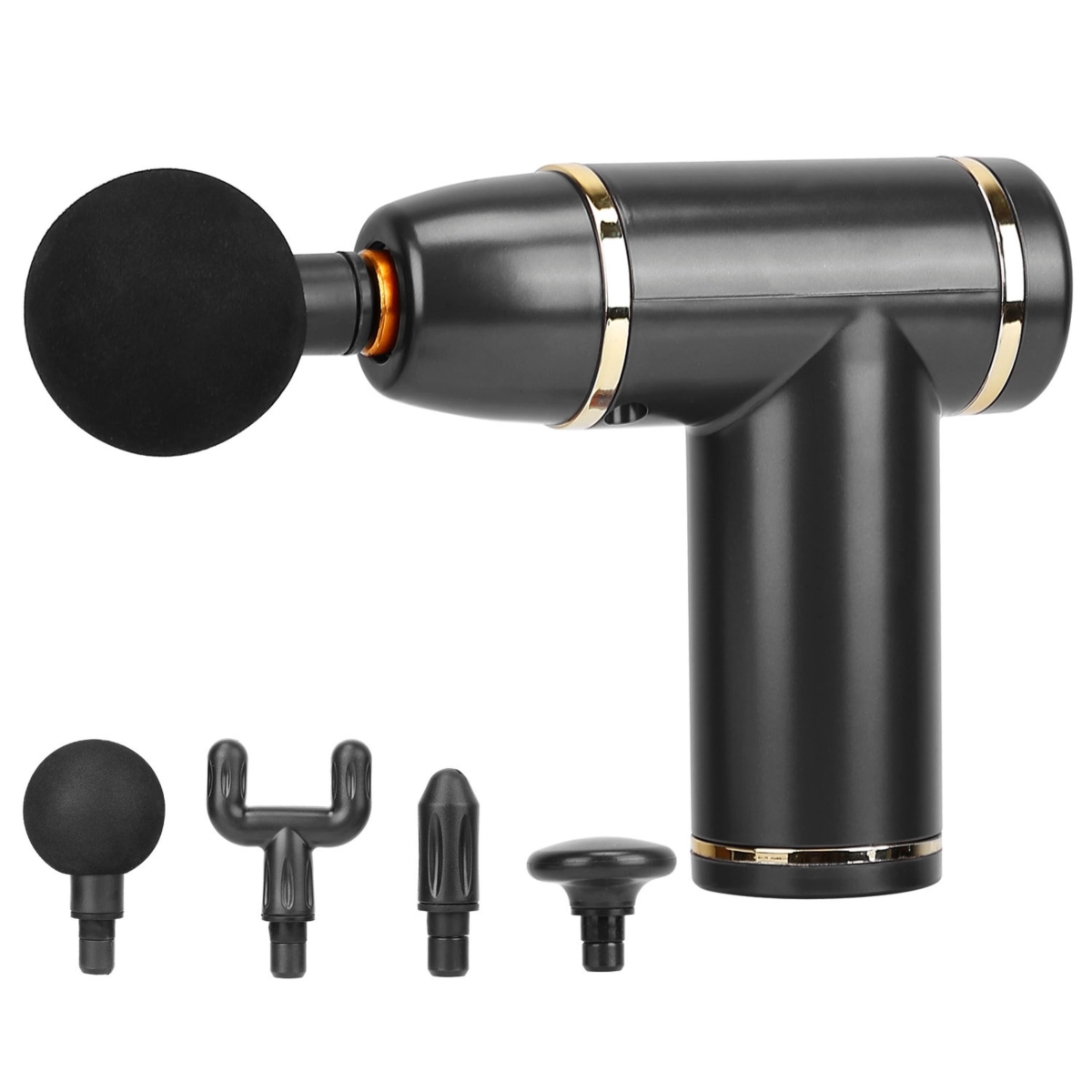 Picture of Fresh Fab Finds FFF-Black-GPCT3312 Cordless Percussion Massage Gun - USB-C Rechargeable&#44; 4 Heads&#44; 8 Intensities