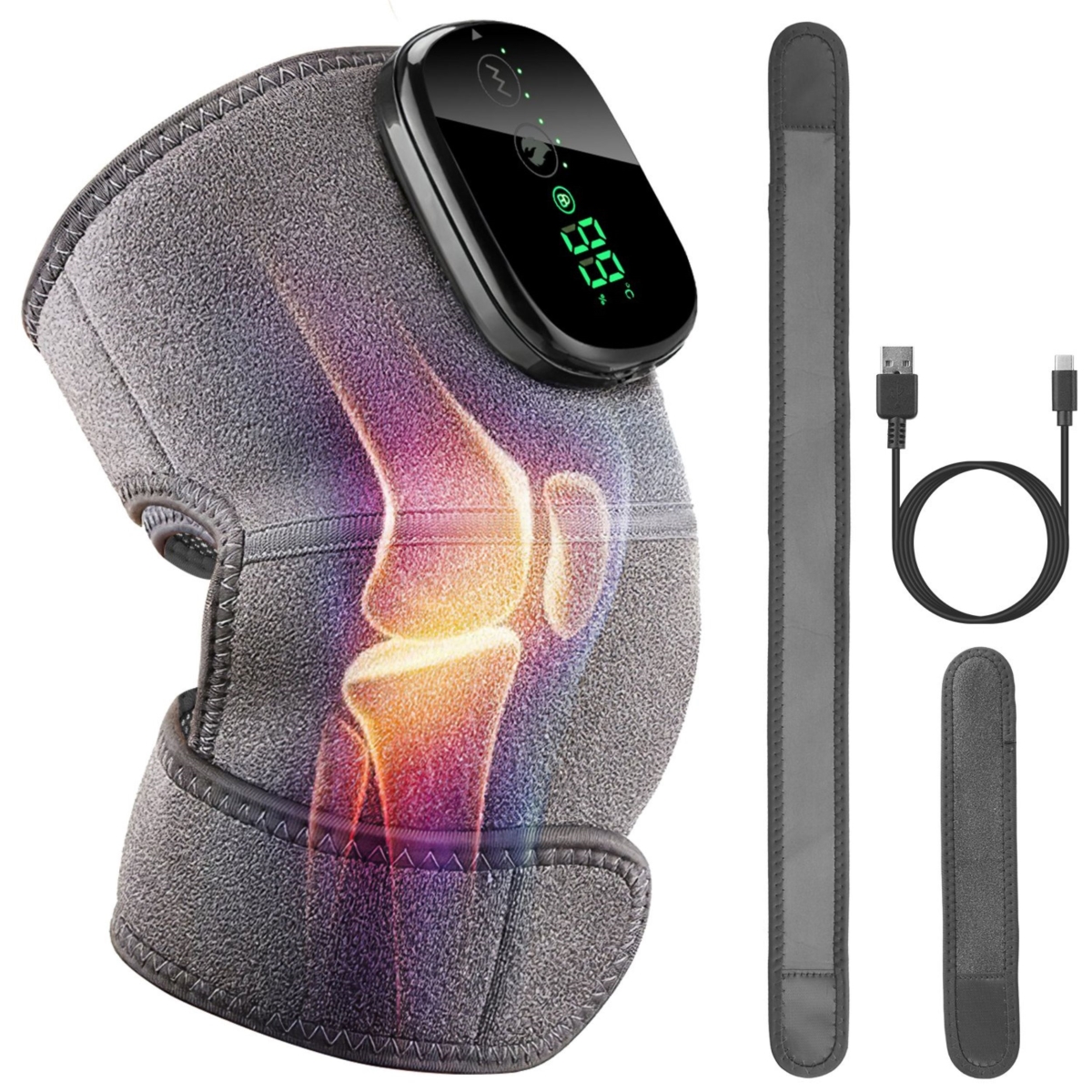 Picture of Fresh Fab Finds FFF-Grey-GPCT4131 3-in-1 Heated Knee Massager & Shoulder Pads - 3 Modes for Pain Relief
