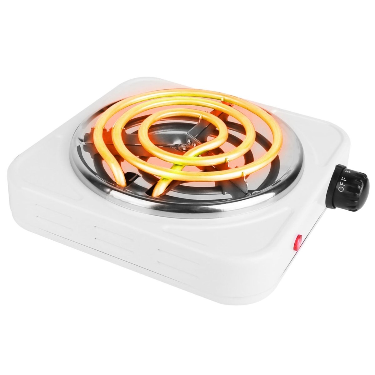 Picture of Fresh Fab Finds FFF-1BurnerWhite-GPCT3890 Portable 1000W Electric Single Burner Hot Plate Stove - Non Slip Feet&#44; 5 Temp Adjustments