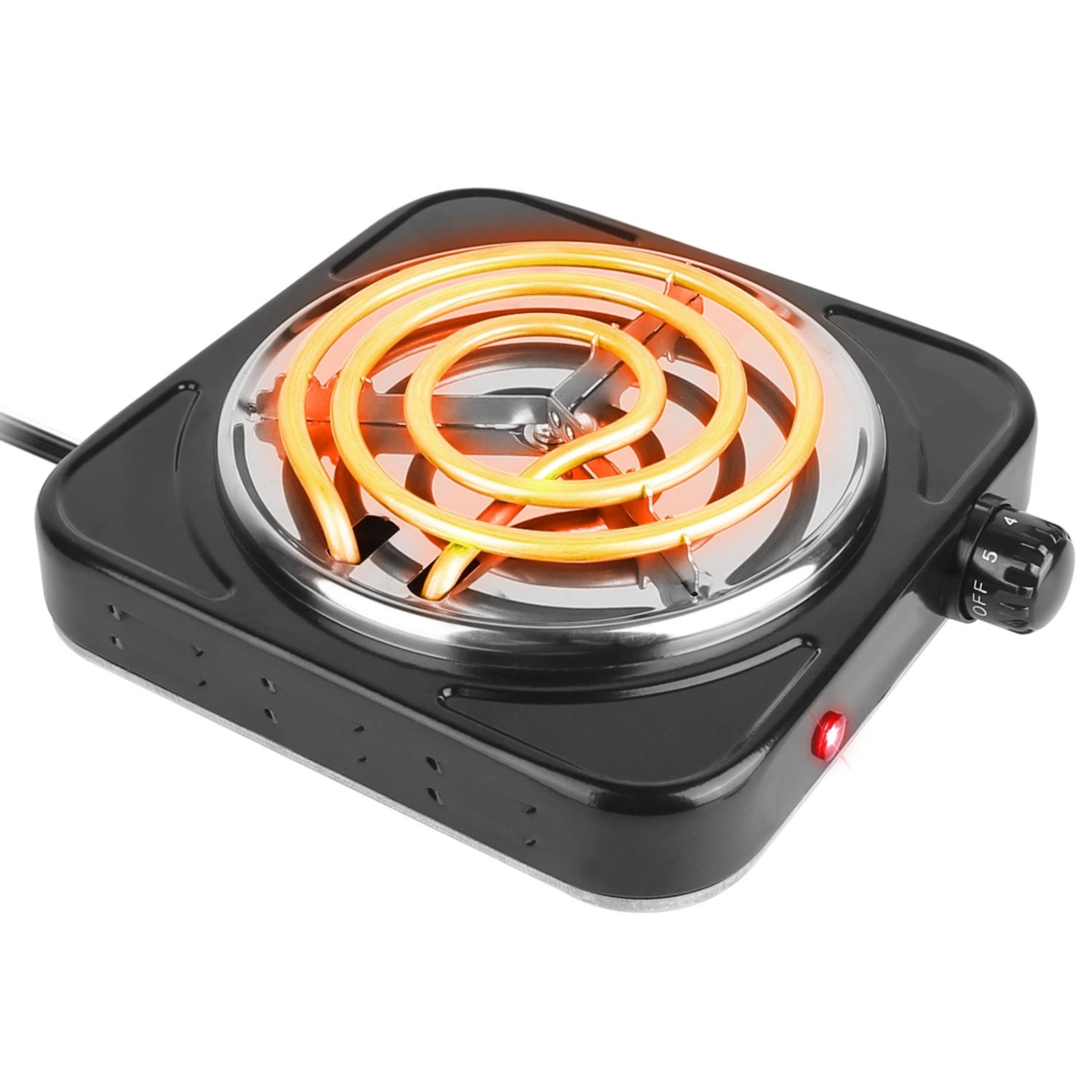 Picture of Fresh Fab Finds FFF-1BurnerBlack-GPCT3890 Portable 1000W Electric Single Burner Hot Plate Stove - Non Slip Feet&#44; 5 Temp Adjustments