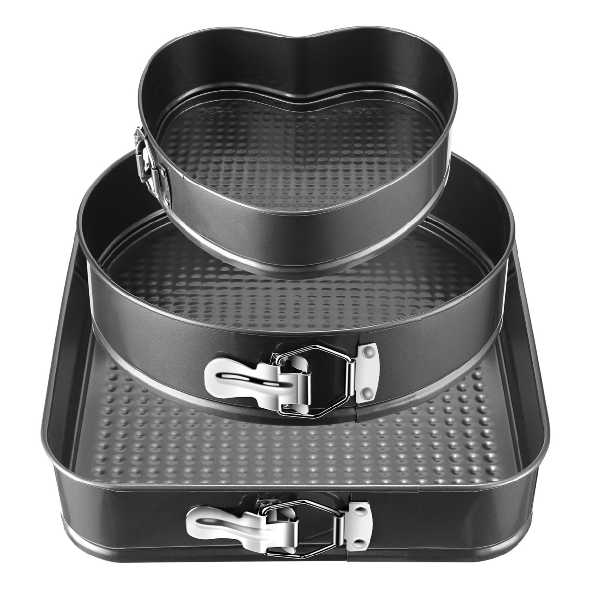 Picture of Fresh Fab Finds FFF-GPCT1785 3Pc Non-Stick Springform Cake Pan Set - Leakproof 9&apos;10&apos;11&apos; Bakeware