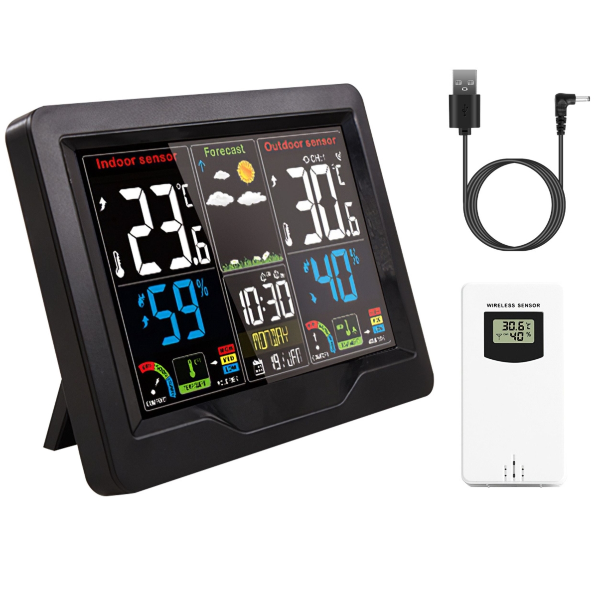 FFF-GPCT4071 Wireless Weather Station Alarm Clock with Thermometer, Humidity, and Frost Alert -  Fresh Fab Finds