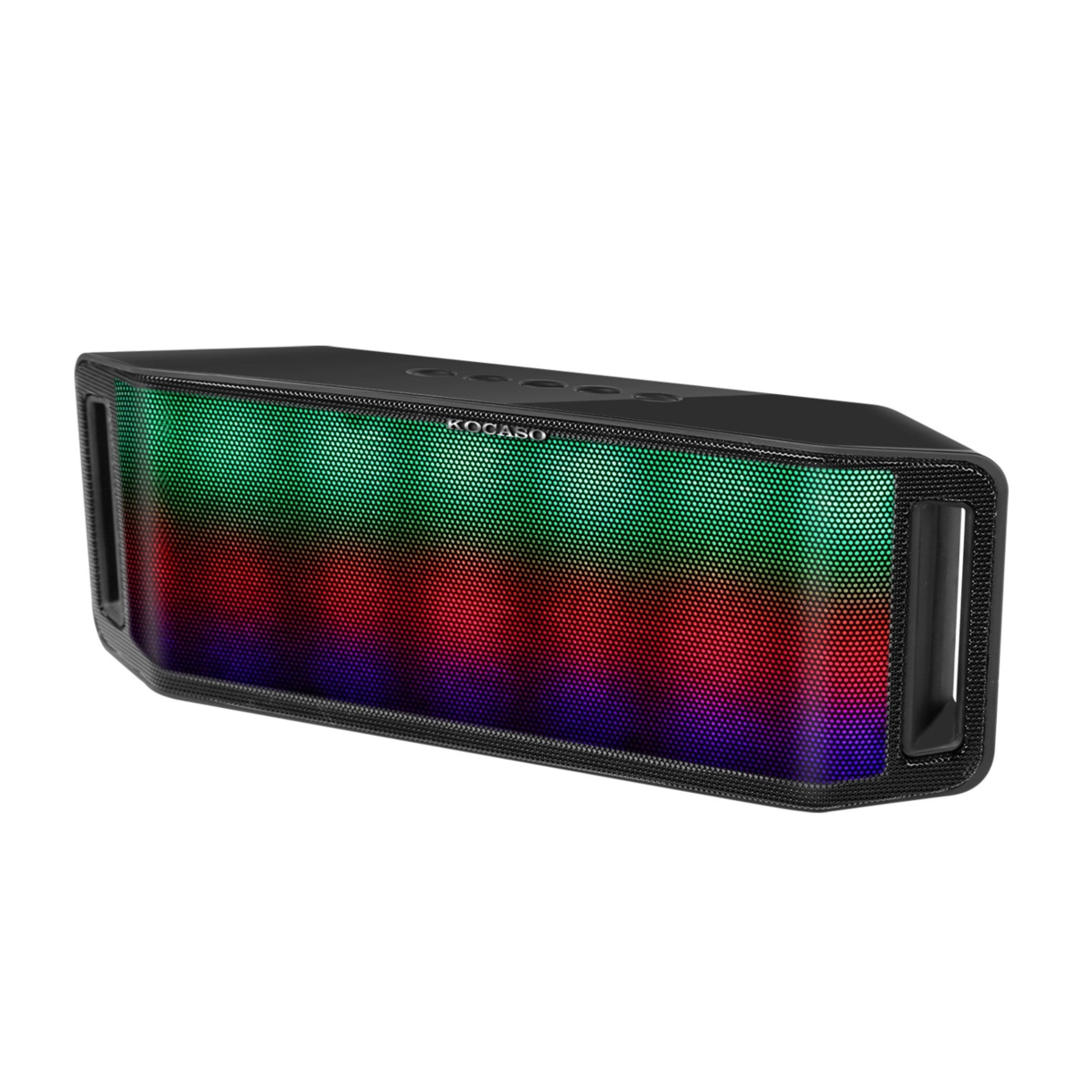 FFF-Black-GPCT678 LED Wireless Speaker - Multicolor, Hands-free, FM Radio, USB, MMC, Aux In - for Party, Camping, Travel