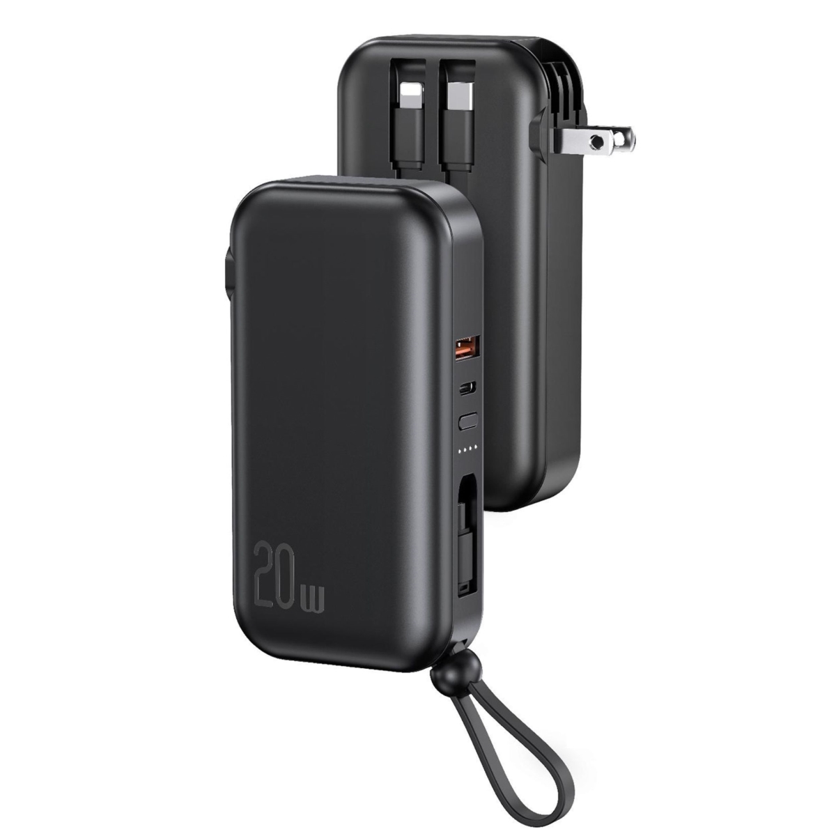 Picture of Fresh Fab Finds FFF-10000mAh-GPCT4159 10K mAh Portable Charger w/ 3 Cables - PD20W QC18W Fast Charging Power Bank - 5 Outputs - iOSPhone 14