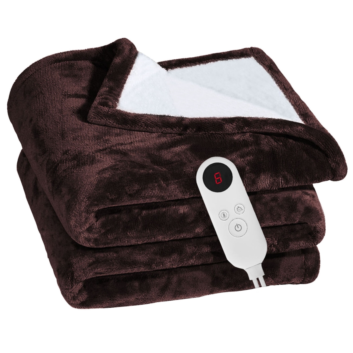 Picture of Fresh Fab Finds FFF-152_127CM-GPCT3815 Flannel Heated Throw Blanket - 6 Heat Settings&#44; Auto Off&#44; Washable - Ideal for Home & Office - 59x50in