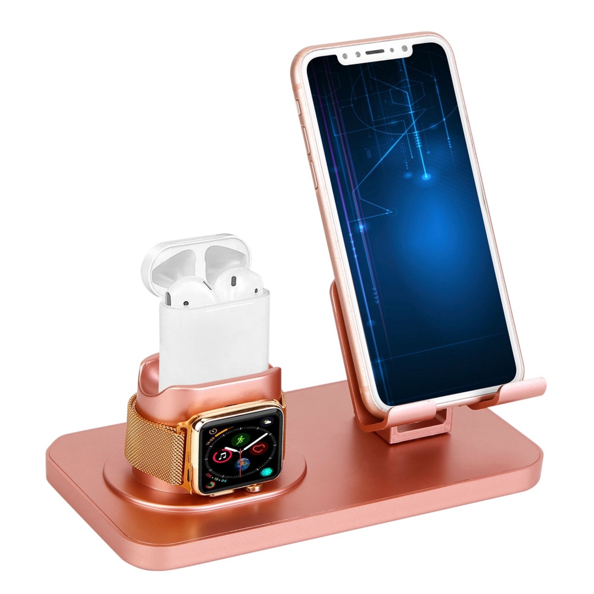 Picture of Fresh Fab Finds FFF-RGold-GPCT2352 3-in-1 Charging Dock for Apple Watch&#44; iPhone & AirPods