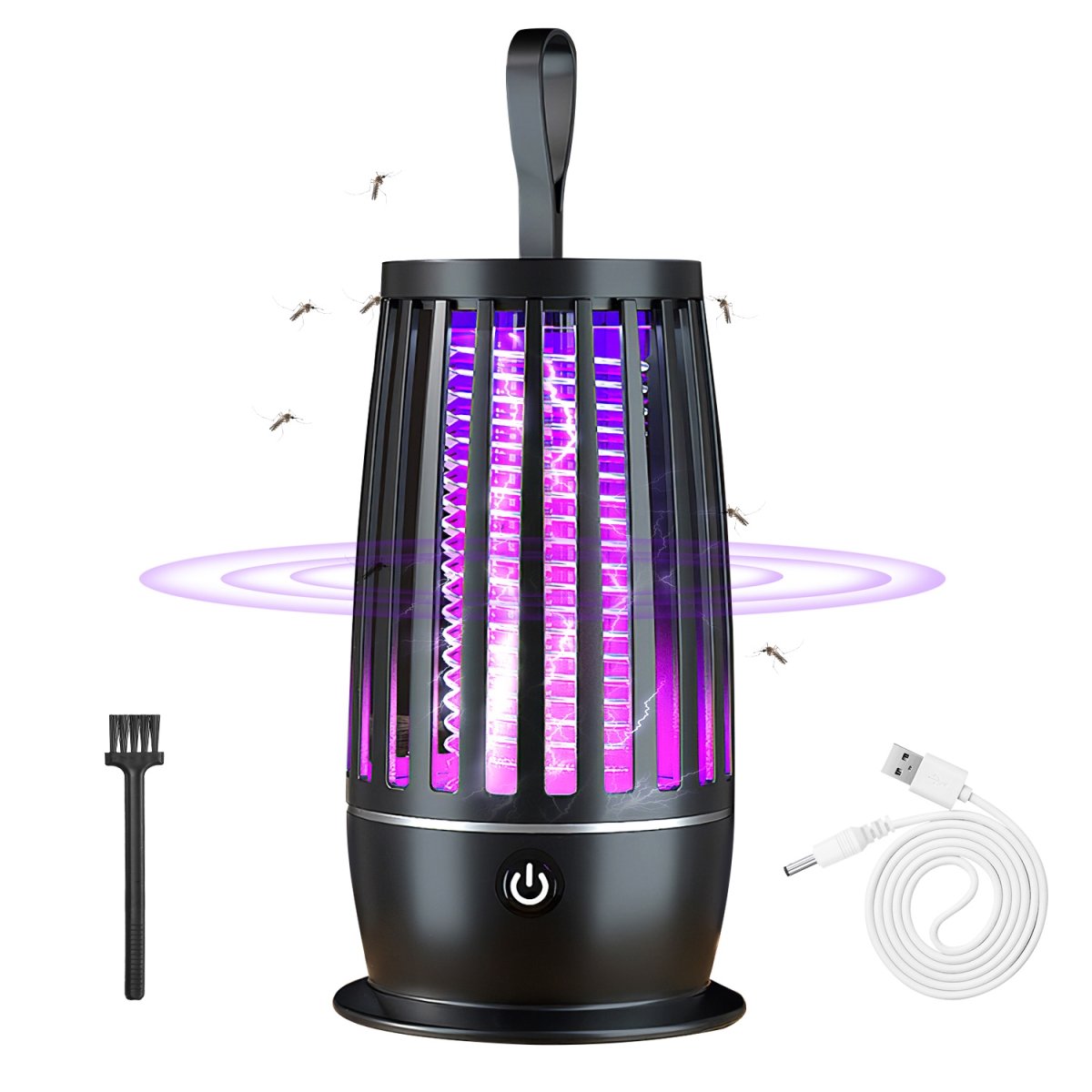 Rechargeable Mosquito Killer Lamp Bug Zapper with Night Light Max 1615 Sq. ft. Range UV Light for Indoor & Outdoor, Black -  MAKEITHAPPEN, MA4446938