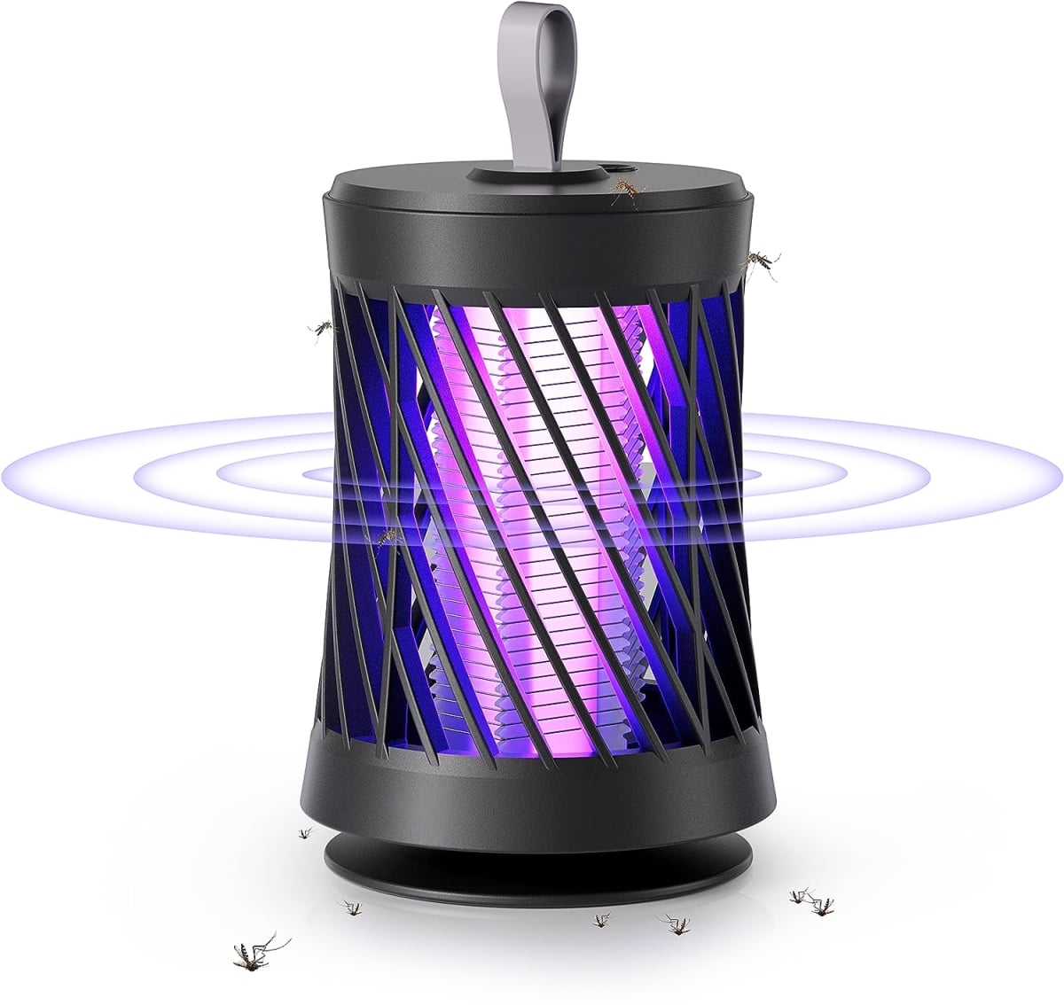 FFF-Grey-GPCT4420 Rechargeable Mosquito Killer Lamp Bug Zapper with Night Light Max 10594 cu. ft. Range UV Light for Indoor & Outdoor, Gray