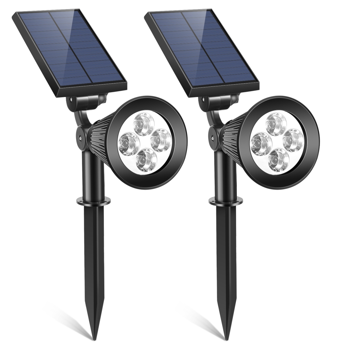 Picture of Fresh Fab Finds FFF-GPCT1322 Solar Spotlight Outdoor Dusk to Dawn Light Wall Path Lawn Garden Lamp&#44; Black - 2 Piece