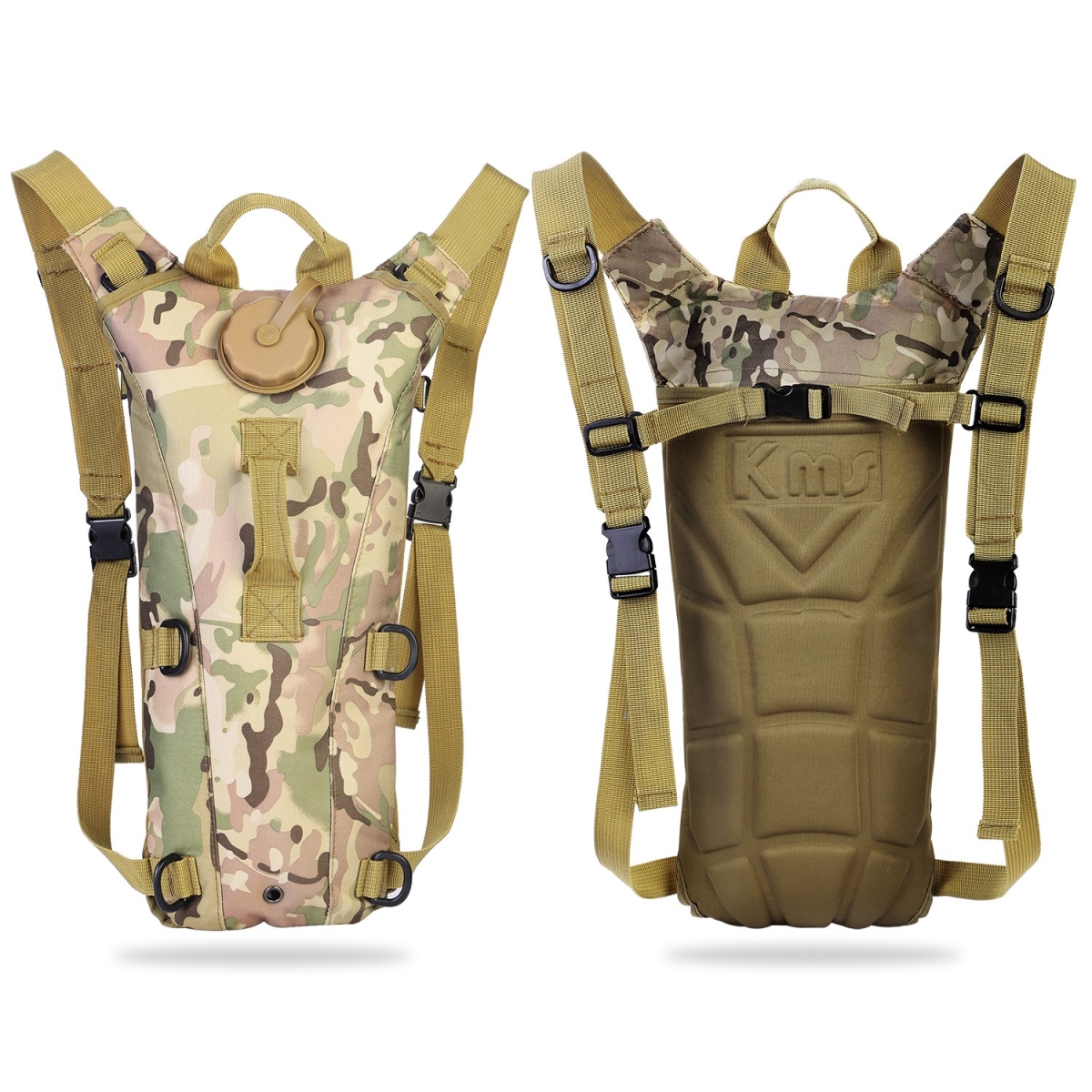 FFF-2L-Military-GPCT1440 Tactical Hydration Pack 2L Water Bladder Adjustable Water Drink Backpack for Hiking, Camouflage -  Fresh Fab Finds, FFF-2L_Military-GPCT1440