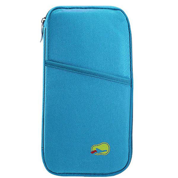 Picture of Fresh Fab Finds FFF-Blue-GPCT666 Water Repellent Travel Passport Wallet 12 Cells Ticket ID Credit Card Holder&#44; Blue