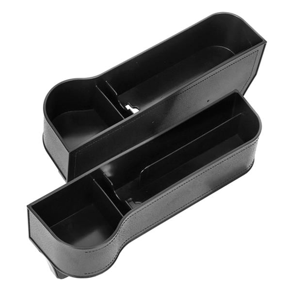 FFF-GPCT2429 Car Console Side Organizer Seat Gap Filler Catch Caddy with Cup Holder, Black - 2 Piece -  Fresh Fab Finds