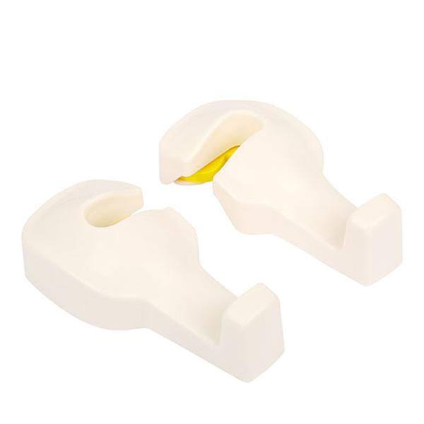FFF-White-GPCT687 Car Headrest Hanging Hook for Bag Purse Cloth Grocery Organizer, White - 2 Piece