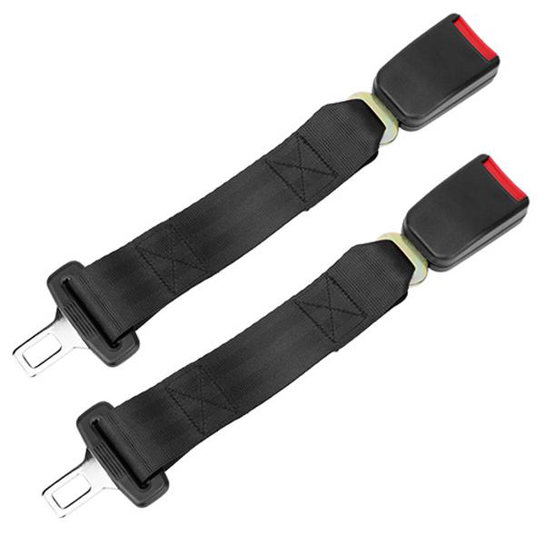 FFF-GPCT1281 Car Seat Belt Extender 14.37 in. Buckle Tongue Webbing Extension Safety Belt, Black - 2 Piece -  Fresh Fab Finds