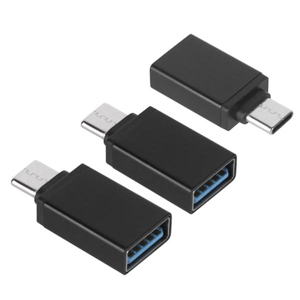 Picture of Fresh Fab Finds FFF-Black-GPCT3687 USB C Type-C Male to USB A 3.0 OTG Male Port Android Converter Adapter Data Connector&#44; Black - Pack of 3