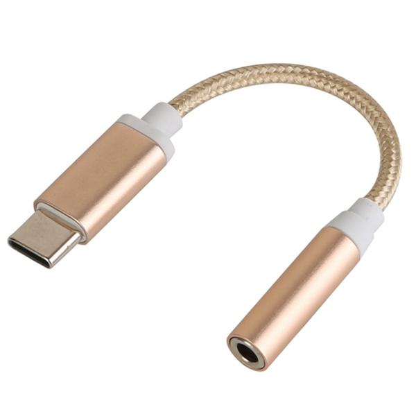 FFF-Gold-GPCT3718 USB-C Type C Adapter Port to 3.5 mm Aux Audio Jack Earphone Headphone Cable Cord, Gold -  Fresh Fab Finds