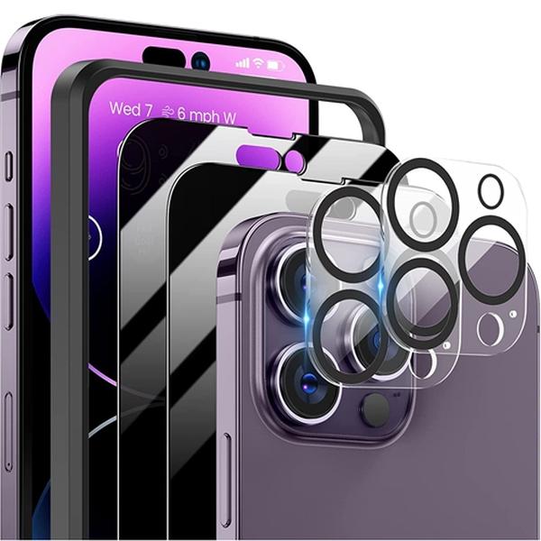 Picture of Fresh Fab Finds FFF-14Plus-GPCT3895 Privacy Screen Protectors & Camera Lens Tempered Glass Screen Film Full Coverage Screen Protector for IOS Phone 14&#44; 14Plus & 14Pro - 2 Piece