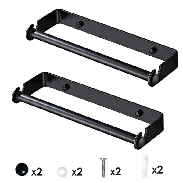 Picture of Fresh Fab Finds FFF-GPCT4241 Wall Mounted Aluminum Paper Towel Holder&#44; Black - Pack of 2